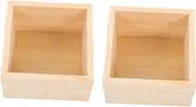 WEKAMOS 2pcs Wooden Craft Organizer Box Office Craft Supplies Storage Container Natural Wood Finish Desktop Organizer