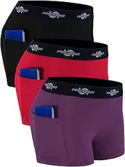 [Cadmus] Women's High Waist Stretch Running Workout Shorts with Pocket