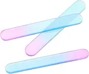 PACKOVE 3pcs Glass Nail Files Set Fingernail Buffing Tools for Women Mini Nail File Small Glass Crystal Buffer Polisher for Manicure