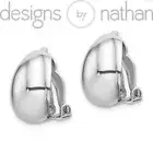 Designs by Nathan | 925 RhP Silver Oval Clip On Earrings