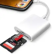 SD Card Reader for iPhone iPad,Micro SD Card Adapter Memory SD Card,Reader Trail Camera Viewer for iPhone iPad Plug and Play