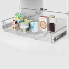 vidaXL Pull-Out Wire Baskets 2 pcs Silver 800 mm Kitchen Cabinets Stand White