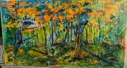 Originial Art Work on a canvas panel Autumn Forest Magic