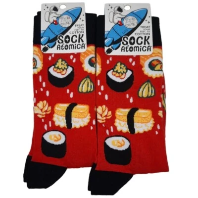 2x Sock Atomica SUSHI Novelty Socks Pairs Unisex OSFM Fun Lot Chinese Food Gift