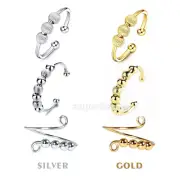 1/3 pcs Anti-Anxiety Worry Fidget Ball Ring Adjustable Opening Spinner Ring AU