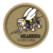 Seabees – colored Medallion for Box Cremation Urn/Flag Case - 4 Inch Diameter