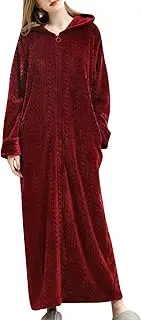 [Generic] Women's Robes Long Plush Long Coat Homewear Pajamas Women Womens Rive
