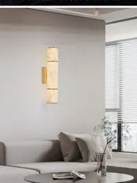 在飛比找松果購物優惠-銅製簡約現代壁燈 雲石燈罩適合臥室餐廳書房廚房 (6.5折)
