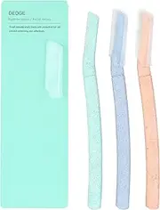 Dedge Eyebrow Razor Multipurpose Dermaplane Facial Razor for Exfoliation, Eyebrow Shaper includes Blade Cover, 1 Pack of 3