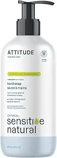 ATTITUDE Unscented Hand Soap, For Dry, Itchy & Sensitive Skin, Dermatologist-tested & Hypoallergenic, EWG Verified, Vegan & Cruelty-free Hand Wash, Fragrance-Free, 16 Fl. Oz.
