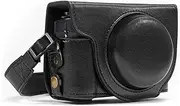 MegaGear Canon PowerShot G7 X Mark II Ever Ready Leather Camera Case and Strap, with Battery Access - Black - MG975