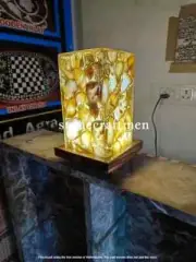 Yellow Agate Living Hall Lamp, Agate Interior Lamp Decor, Personalized Gift Deco
