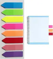 Book Tabs | 8 Colors Page Markers Tabs - Transparent Sticky Notes, Colored Sticky Index Tabs Flags for Notebooks, Books Annotation