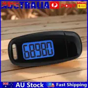 3D Pedometer Walking Step Counter USB Rechargeable Backlight Black for Women Men
