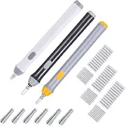 Electric Eraser, Electric Eraser Kit B tery Oper ed Eraser Autom ic Pencil Eraser with 66pcs Additional Replaceable Rubbers for Artists, Art Pencils, Drawing, Painting Black & Grey & White
