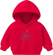 [Generic] 6t Boys Tops Baby Sweatshirt Hoodie Pullover Infant Boys Girls Toddler Cartoon Girls Tops 18 Months Boy Clothes Sweatshirt Red