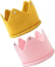 [HORIALENCE] Lightweight Decorative Knitting Crown Hat for Stylish Knit Fedora Cap for Newborns for Birthday Parties and Showers