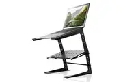 Pyle Portable Adjustable Laptop Stand - 6.3 to 10.9 Inch Standing Table Monitor or Computer Desk Workstation Riser with Shelf Storage and Height Alignment for DJ, PC, Gaming, Home or Office - PLPTS26