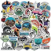 Mountain Bike Stickers, 50 pcs Cool MTB Outdoor Waterproof Vinyl Decal for Teen Adult Boy, DIY Decoration for Water Bottles Bike Skateboard Luggage Computer Bicycle Refrigerator Cup Luggage Travel Case (MTB)