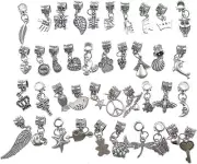 40 Hang Bails Pendant Hangers Antiqued Silver Bulk Findings Wholesale Charms
