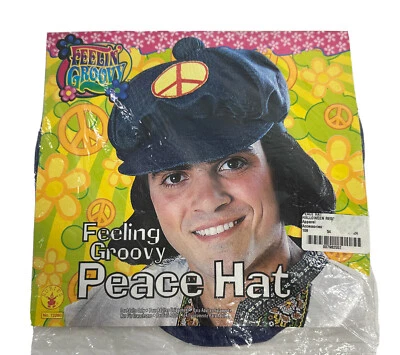 Rubies Feeling Groovy Peace Hat Costume Peace Hippie Peace Hat NEW Adult One 60s