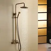 Shower Faucet,Shower System Set,Rainfall Shower System Ceramic Valve Two Handles Three Holes Bath Shower Mixer Taps with Hot and Cold Switch