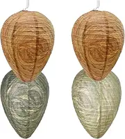 4 Pcs Wasp Nest Decoy Wasp Deterrent for Outdoor Hanging, Home and Garden(2pcsYellow，1 Green, 1 Light Brown)