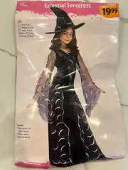 Halloween Celestial Sorceress, glitter sleeves & chocker, size Large 12-14, new
