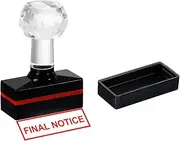 uxcell Final Notice Stamp Self Inking, Red Ink Office Stamps Pre Inked Message Stamp Refillable Business Stamp, Black