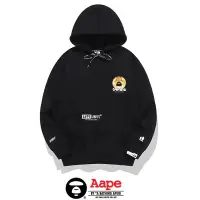 在飛比找蝦皮購物優惠-Aape BAPE 新品卡通字母標誌棉毛圈材質連帽衫印花簡約