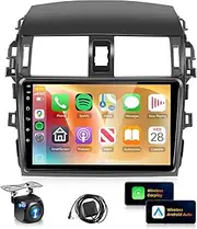 4G 64G for Toyota Corolla 2009 2010 2011 2012 2013 Car Radio Stereo with Wireless Carplay Android Auto,9'' 1280P IPS Touch Screen 5.0 Bluetooth WiFi AI DSP 36EQ Audio FM/RDS GPS AHD Backup Camera Mic