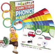Reading Flash Cards for Kids, Sound Recognition Skills with Vowels, Consonants and Common Blends for Preschool, Kindergarten