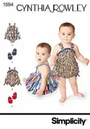 Simplicity Sewing Pattern 1594 Babies Infant Romper Shoes SIZE XXS-L
