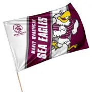 Manly Sea Eagles NRL Retro Mascot Design GAME DAY Pole Flag Banner