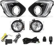 Fog Lights For Mitsubishi For ASX 2013 2014 2015 Car LED Front Daytime Running Light Fog Lamp 3-Colors DRL Turn Signal Light Waterproof 12V Fog Light Lamp Assembly(3-Colors DRL)