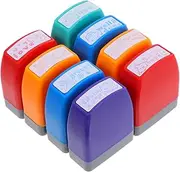 LIGHTAOTAO 8 Pcs Self Inking Teacher Stamps Set Colorful Homework Feedback Stamps with Tray for Classroom Grading Effortless Stamping for Efficient Teacher Supplies