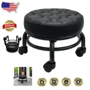 Versatile 360-Degree Rolling Stool with Aluminum Base - Ideal for Any Space