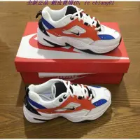 在飛比找Yahoo!奇摩拍賣優惠-全新正品 NIKE M2K TEKNO 白橘藍 OG AV4