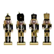 4pcs Christmas Nutcrackers Traditional Soldier King Puppet Christmas Decors