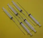 6 pcs x 10ml Syringe & 6 XTRA LONG Blunt Needles Ink Refill USA Fast Shipping