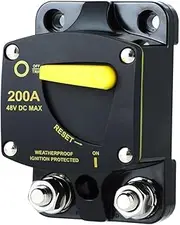 Daiilg Circuit Breaker Fuse Reset 12-48V Dc Car Audio Amplifier Circuit Breaker Waterproof Replacement Parts Accessories, 200A