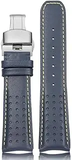 [London Craftwork] 22mm Genuine Leather Strap for TAG HEUER CARRERA MONACO FORMULA 1 Watch Blue Orange