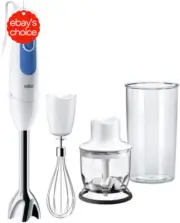 Multiquick 3 MQ3025 Hand Blender 2 Speeds Chopper Whisk Beaker White.