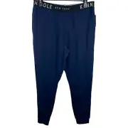 Kenneth Cole French Terry Logo Jogger Lounge Pajama Pants Navy Men's XL Pockets