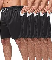 [FIONECA] 5 Pack Gym Shorts for Men 7 inch, Mens Athletic Running Shorts Dry Fit & Mesh Active Workout Shorts for Men with Pockets