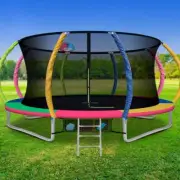 Kids Round Trampoline Basketball Hoop Set With Heavy Gauge Steel Framework 14FT