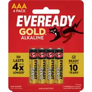 Eveready Gold AAA Alkaline Batteries 4 pack