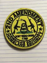 Don't Tread On Me Snake Guns 2nd Amendment Embroidered Biker Patch Hook Loop