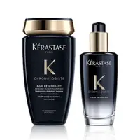 在飛比找PChome24h購物優惠-Kerastase 巴黎卡詩 黑鑽極萃逆時重升組 （髮浴+香