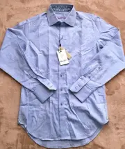 Robert Graham Light Blue Windsor Knowledge Wisdom Button Up Shirt Size XS